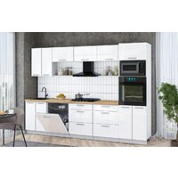 Готовая кухня Интерлиния Мила Gloss 3.0-ПМ1 (белый глянец/белый глянец/дуб бунратти) - Превью изображения №2 — Интернет-магазин Time-Shop