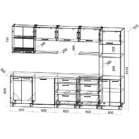 Готовая кухня Интерлиния Мила Gloss 3.0-ПМ1 (белый глянец/белый глянец/дуб бунратти) - Превью изображения №5 — Интернет-магазин Time-Shop