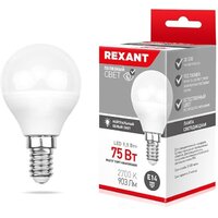 Светодиодная лампочка Rexant G45 E14 9.5 Вт 2700 К 604-037 - Превью изображения №2 — Интернет-магазин Time-Shop