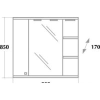  Onika Шкаф с зеркалом Эльбрус 80.02 правый (белый) [208022] - Превью изображения №4 — Интернет-магазин Time-Shop