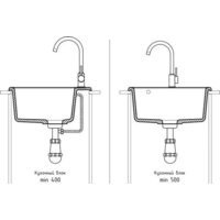 Кухонная мойка GranFest QUARZ GF-Z48 (темно-серый) - Превью изображения №4 — Интернет-магазин Time-Shop