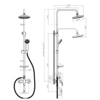 Душевая система  Rossinka Silvermix A35-46 - Превью изображения №2 — Интернет-магазин Time-Shop