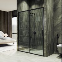 Душевая дверь MaybahGlass 195x120 MGD-1276-6 (бесцветный/черный) - Превью изображения №2 — Интернет-магазин Time-Shop