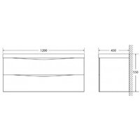  BelBagno Тумба под умывальник Marino-1200-2C-SO-NL-P (nero laccato lucid) - Превью изображения №3 — Интернет-магазин Time-Shop