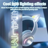 Наушники Onikuma GT838 Cat Ear (белый/голубой) - Превью изображения №7 — Интернет-магазин Time-Shop