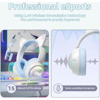 Наушники Onikuma GT838 Cat Ear (белый/голубой) - Превью изображения №6 — Интернет-магазин Time-Shop