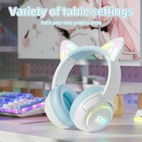 Наушники Onikuma GT838 Cat Ear (белый/голубой) - Превью изображения №8 — Интернет-магазин Time-Shop
