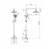 Душевая система  Deante Cascada Peonia NAC 016M - Превью изображения №2 — Интернет-магазин Time-Shop