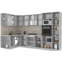 Готовая кухня Интерлиния Мила Лайт 1.68x3.2 левая (белый платинум/белый платинум/дуб бунратти) - Превью изображения №4 — Интернет-магазин Time-Shop