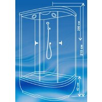 Душевая кабина Водный мир Cтандарт ВМ-886 Е L 80x120 (матовое стекло) - Превью изображения №2 — Интернет-магазин Time-Shop