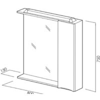  BelBagno Шкаф с зеркалом Marino-SPC-800/750-1A-BL-P-L (bianco lucido) - Превью изображения №5 — Интернет-магазин Time-Shop