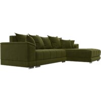 Угловой диван Лига диванов НордСтар правый 121114 (микровельвет зеленый/подушки микровельвет зеленый) - Превью изображения №4 — Интернет-магазин Time-Shop
