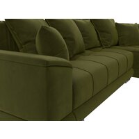 Угловой диван Лига диванов НордСтар правый 121114 (микровельвет зеленый/подушки микровельвет зеленый) - Превью изображения №3 — Интернет-магазин Time-Shop