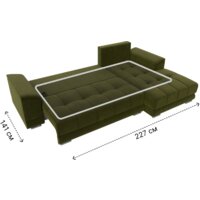 Угловой диван Лига диванов НордСтар правый 121114 (микровельвет зеленый/подушки микровельвет зеленый) - Превью изображения №9 — Интернет-магазин Time-Shop