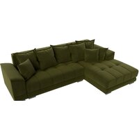 Угловой диван Лига диванов НордСтар правый 121114 (микровельвет зеленый/подушки микровельвет зеленый) - Превью изображения №6 — Интернет-магазин Time-Shop