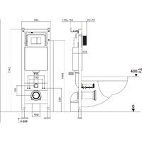 Инсталляция для унитаза Asten Readle Zentralmodul AR0501-0601W c белой кнопкой - Превью изображения №13 — Интернет-магазин Time-Shop