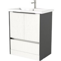  Дабер Тумба под умывальник 017 Cersanit Como 70 Т17.7С.0.20Ч (белый древесный/серый/ручка черная) - Превью изображения №1 — Интернет-магазин Time-Shop