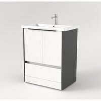  Дабер Тумба под умывальник 017 Cersanit Como 70 Т17.7С.0.20Ч (белый древесный/серый/ручка черная) - Превью изображения №2 — Интернет-магазин Time-Shop