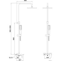 Душевая система  Ganzer Stefan GZ 12062C (черный/хром) - Превью изображения №3 — Интернет-магазин Time-Shop