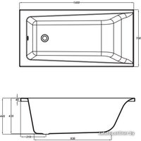 Ванна Cersanit Lorena 140x70 (с каркасом) - Превью изображения №2 — Интернет-магазин Time-Shop