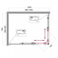 Душевой уголок BelBagno UNO-195-AH-2-100/90-P-Cr - Превью изображения №2 — Интернет-магазин Time-Shop