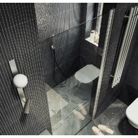 Душевая дверь MaybahGlass 198x80 MGD-803-5 (прозрачное стекло/хром матовый) - Превью изображения №7 — Интернет-магазин Time-Shop