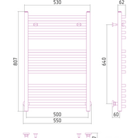 Полотенцесушитель Сунержа Аркус 800x500 00-0251-8050 - Превью изображения №2 — Интернет-магазин Time-Shop