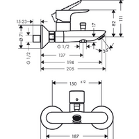 Смеситель Hansgrohe Talis E 71740670 (черный матовый) - Превью изображения №2 — Интернет-магазин Time-Shop