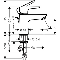 Смеситель Hansgrohe Talis E 71707000 - Превью изображения №4 — Интернет-магазин Time-Shop