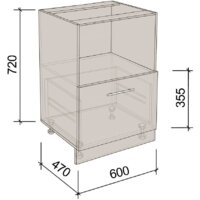 Шкаф напольный Артём-Мебель 600мм СН-114.145-Ш (ДСП бетон спаркс) - Превью изображения №3 — Интернет-магазин Time-Shop