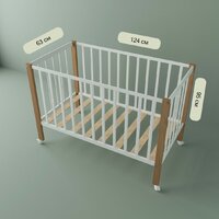 Классическая детская кроватка СКВ-Компани 3190111-6 (белый бук) - Превью изображения №10 — Интернет-магазин Time-Shop