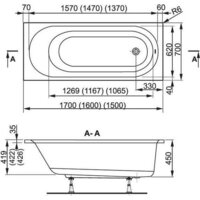 Ванна VagnerPlast Kasandra 150 - Превью изображения №2 — Интернет-магазин Time-Shop