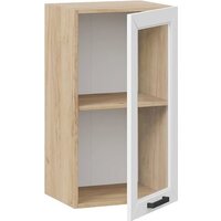 Шкаф навесной Трия Лорас 1ВВ4С с одной дверью (дуб крафт золотой/холст белый) - Превью изображения №2 — Интернет-магазин Time-Shop