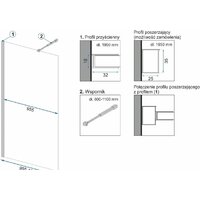 Душевая стенка Rea Aero 100 (черный/прозрачное стекло) - Превью изображения №4 — Интернет-магазин Time-Shop