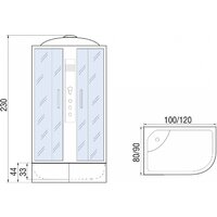 Душевая кабина River Dunay XL 110/80/44 MT L - Превью изображения №17 — Интернет-магазин Time-Shop