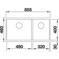 Кухонная мойка Blanco Subline 480/320-U (серый беж) 523591 - Превью изображения №2 — Интернет-магазин Time-Shop