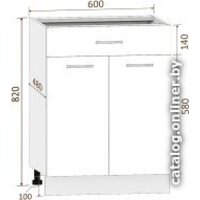 Шкаф напольный Кортекс-мебель Корнелия Лира НШ60р1ш без столешницы (венге) - Превью изображения №4 — Интернет-магазин Time-Shop