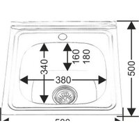 Кухонная мойка Melana MLN-5050 (матовая, глубина чаши 16 см., сталь 0.4 мм.) - Превью изображения №2 — Интернет-магазин Time-Shop