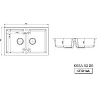 Кухонная мойка Kernau KGS A 80 2B Black Metallic - Превью изображения №2 — Интернет-магазин Time-Shop