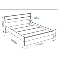 Кровать Евва Венеция ВН-1400 (бодега белый/ясень орландо) - Превью изображения №7 — Интернет-магазин Time-Shop