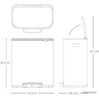 Система сортировки мусора Brabantia Bo Pedal Bin 2 x 30 л (белый) - Превью изображения №21 — Интернет-магазин Time-Shop