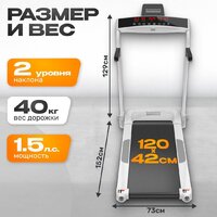 Электрическая беговая дорожка Sundays Middle Line S02 (белый) - Превью изображения №5 — Интернет-магазин Time-Shop