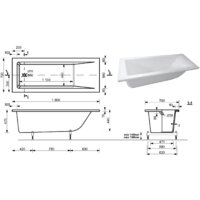 Ванна Эстет Delta 180x70 Silk - Превью изображения №4 — Интернет-магазин Time-Shop