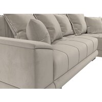 Угловой диван Лига диванов НордСтар правый 121113 (микровельвет бежевый/подушки микровельвет бежевый) - Превью изображения №3 — Интернет-магазин Time-Shop