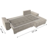 Угловой диван Лига диванов НордСтар правый 121113 (микровельвет бежевый/подушки микровельвет бежевый) - Превью изображения №9 — Интернет-магазин Time-Shop