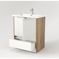  Дабер Тумба под умывальник 017 Cersanit Como 70 Т17.7С.0.21Б (дуб галифакс/белый/ручка белая) - Превью изображения №3 — Интернет-магазин Time-Shop