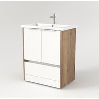  Дабер Тумба под умывальник 017 Cersanit Como 70 Т17.7С.0.21Б (дуб галифакс/белый/ручка белая) - Превью изображения №2 — Интернет-магазин Time-Shop