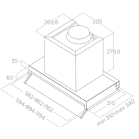 Кухонная вытяжка Elica Boxin LX/BL MAT/A/90 PRF0172167 - Превью изображения №3 — Интернет-магазин Time-Shop