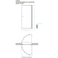 Душевая дверь MaybahGlass 198x60 MGD-797-5 (прозрачное стекло/хром матовый) - Превью изображения №8 — Интернет-магазин Time-Shop