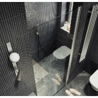 Душевая дверь MaybahGlass 198x60 MGD-797-5 (прозрачное стекло/хром матовый) - Превью изображения №6 — Интернет-магазин Time-Shop